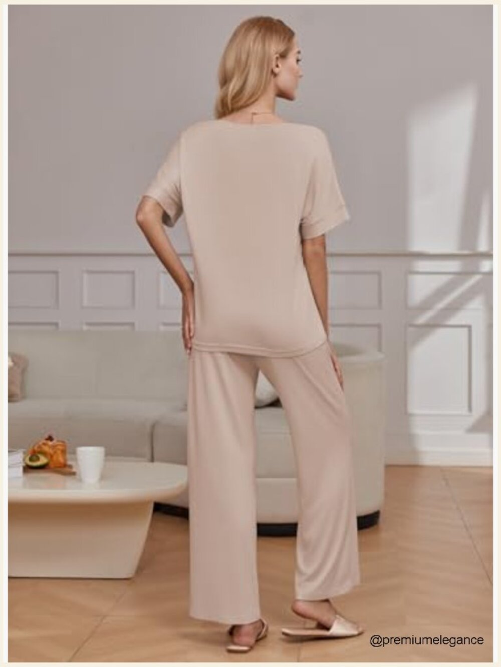 2 Piece Pajama Set Short Sleeve Top & Long Pants Lounge Set S-XXL - Picture 2 of 7